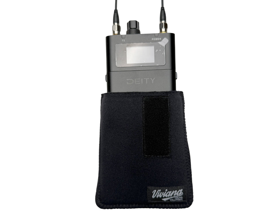 VIVIANA IEM/IFB pouch with magnetic clip and shoulder strap, black
