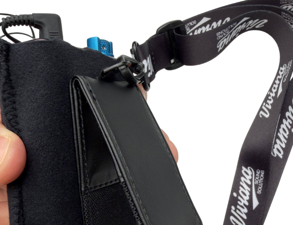 VIVIANA IEM/IFB pouch with magnetic clip and shoulder strap, black