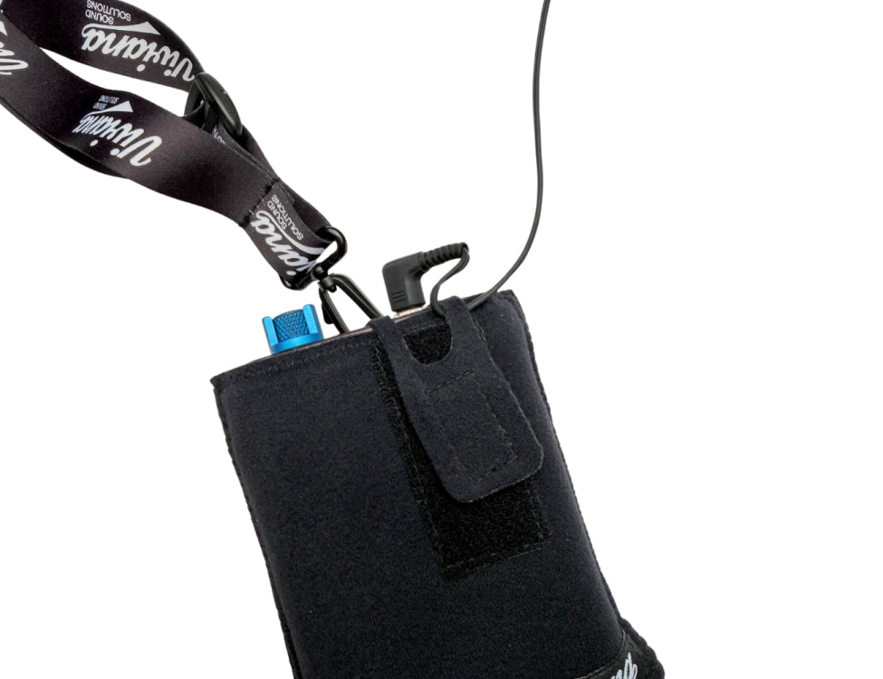 VIVIANA IEM/IFB pouch with magnetic clip and shoulder strap, black
