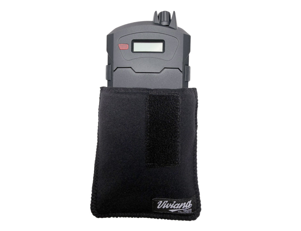 VIVIANA IEM/IFB pouch with magnetic clip and shoulder strap, black