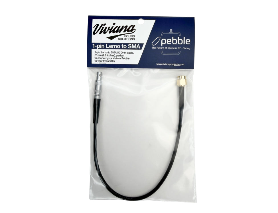 VIVIANA Pebble to transmitter cable, SMA / Lemo 1p, 25cm