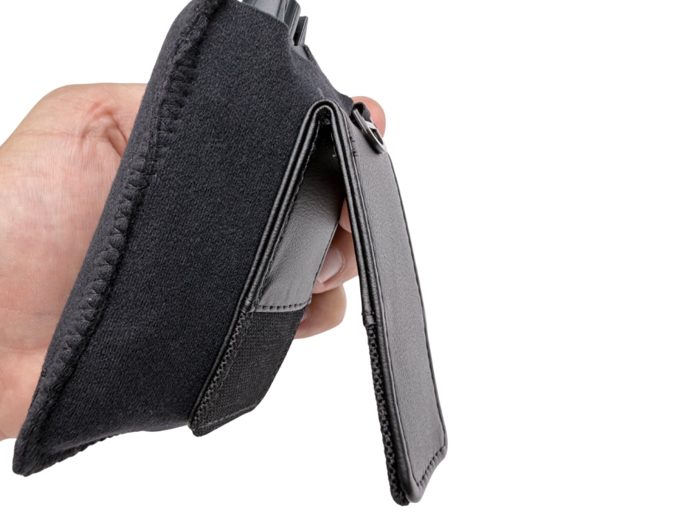 VIVIANA IEM/IFB pouch with magnetic clip and shoulder strap, black