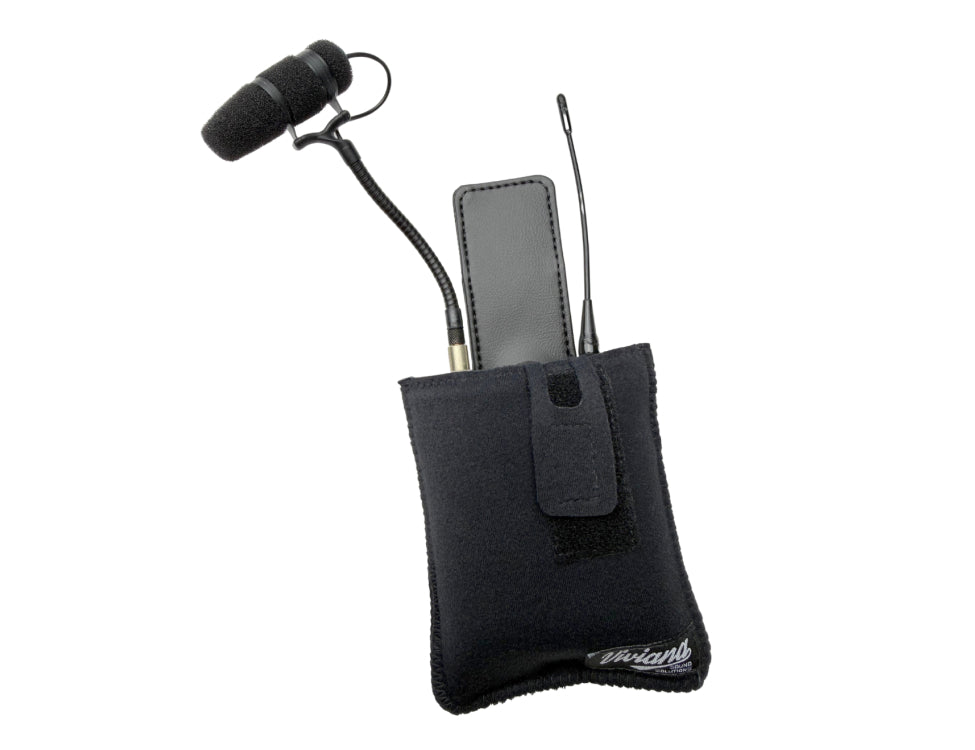 VIVIANA IEM/IFB pouch with magnetic clip and shoulder strap, black