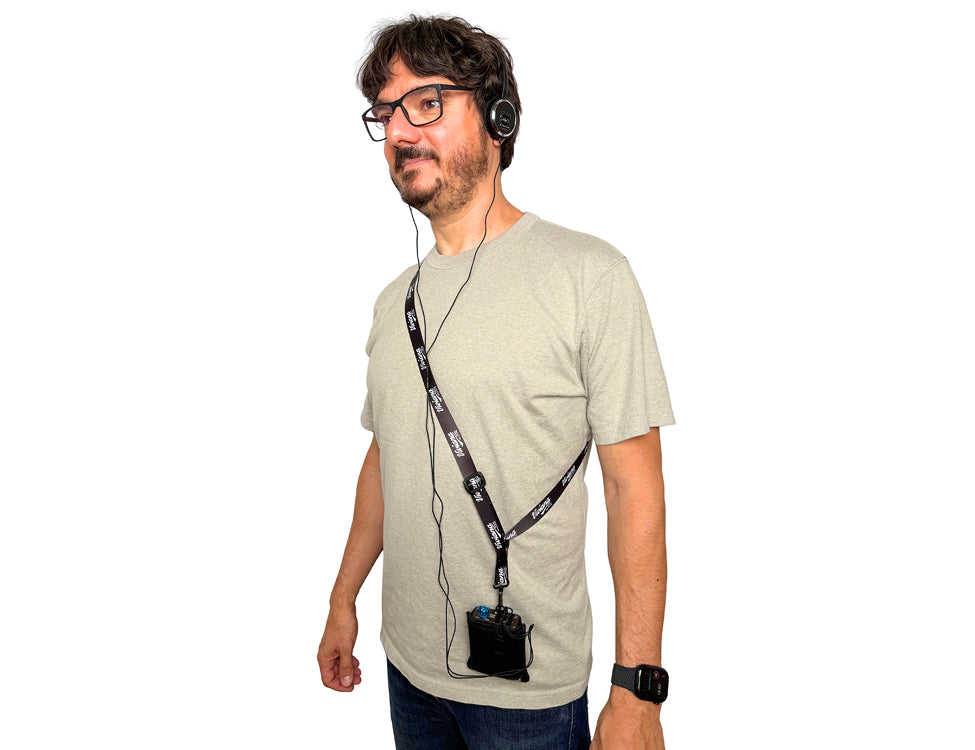 VIVIANA IEM/IFB pouch with magnetic clip and shoulder strap, black