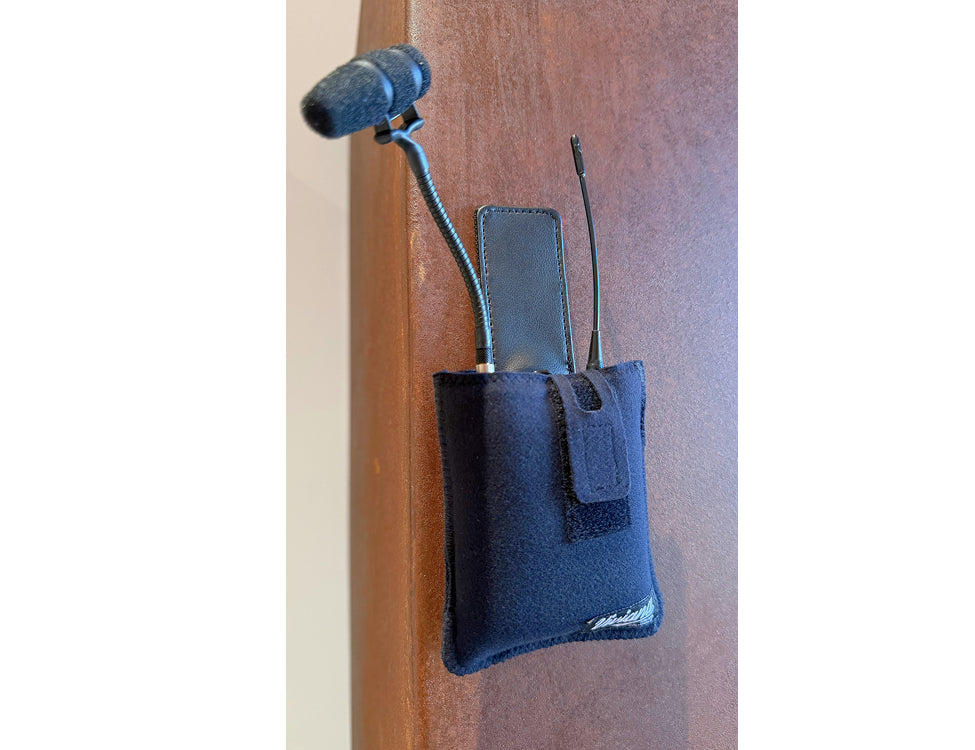 VIVIANA IEM/IFB pouch with magnetic clip and shoulder strap, black