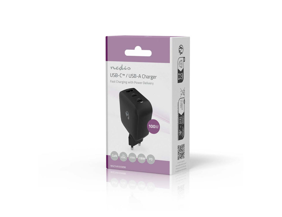 NEDIS USB-A / USB-C PD3.0 compact wall charger