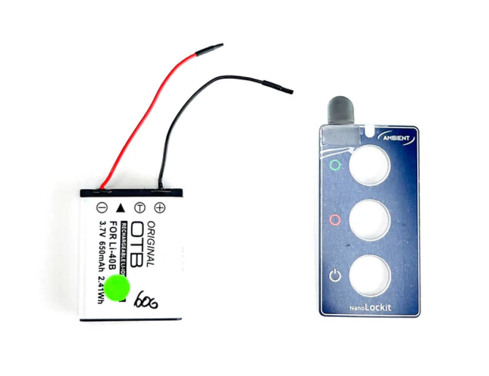 AMBIENT NanoLockit replacement battery & label