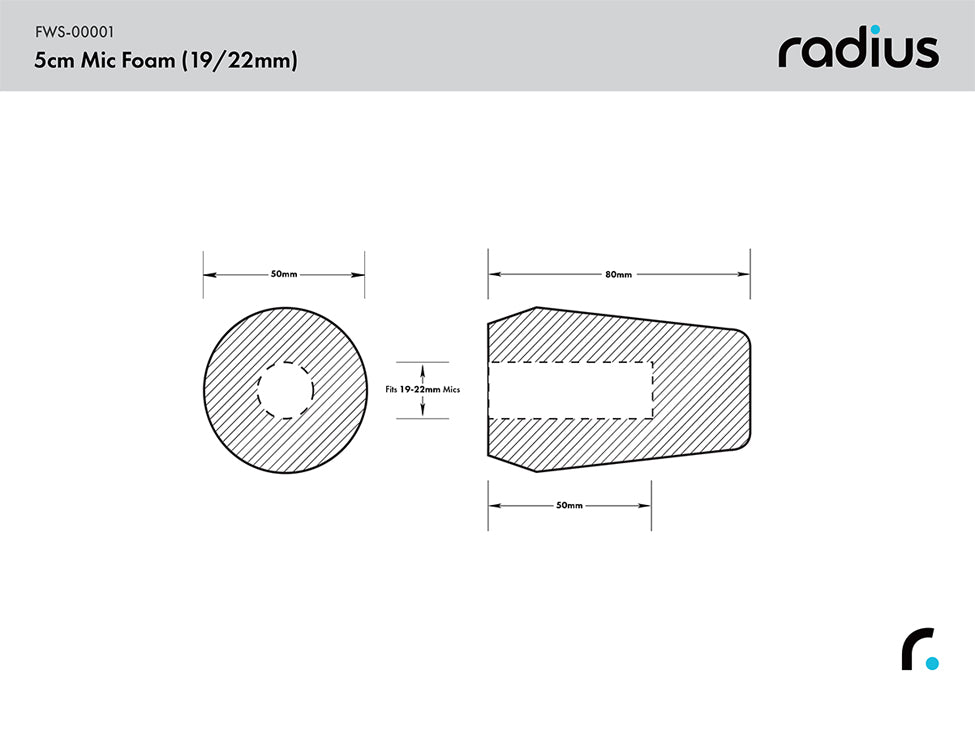 RADIUS WINDSHIELDS foam, shotgun, 5cm 19/22mm