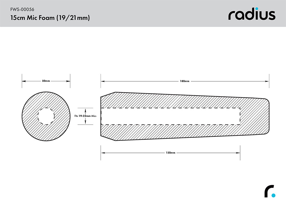 RADIUS WINDSHIELDS foam, shotgun, 15cm 19/22mm