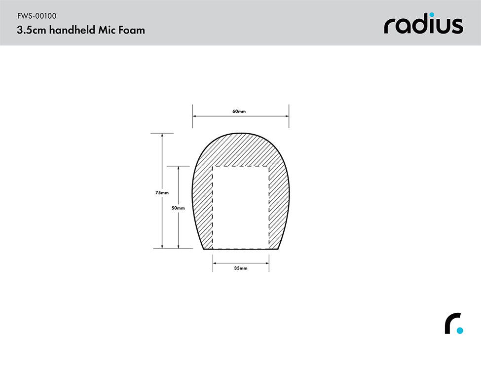 RADIUS WINDSHIELDS foam, handheld, 35/50mm