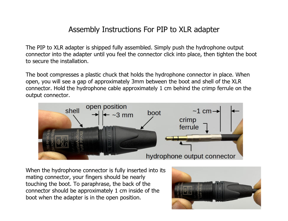 AQUARIAN AUDIO PIP-XLR