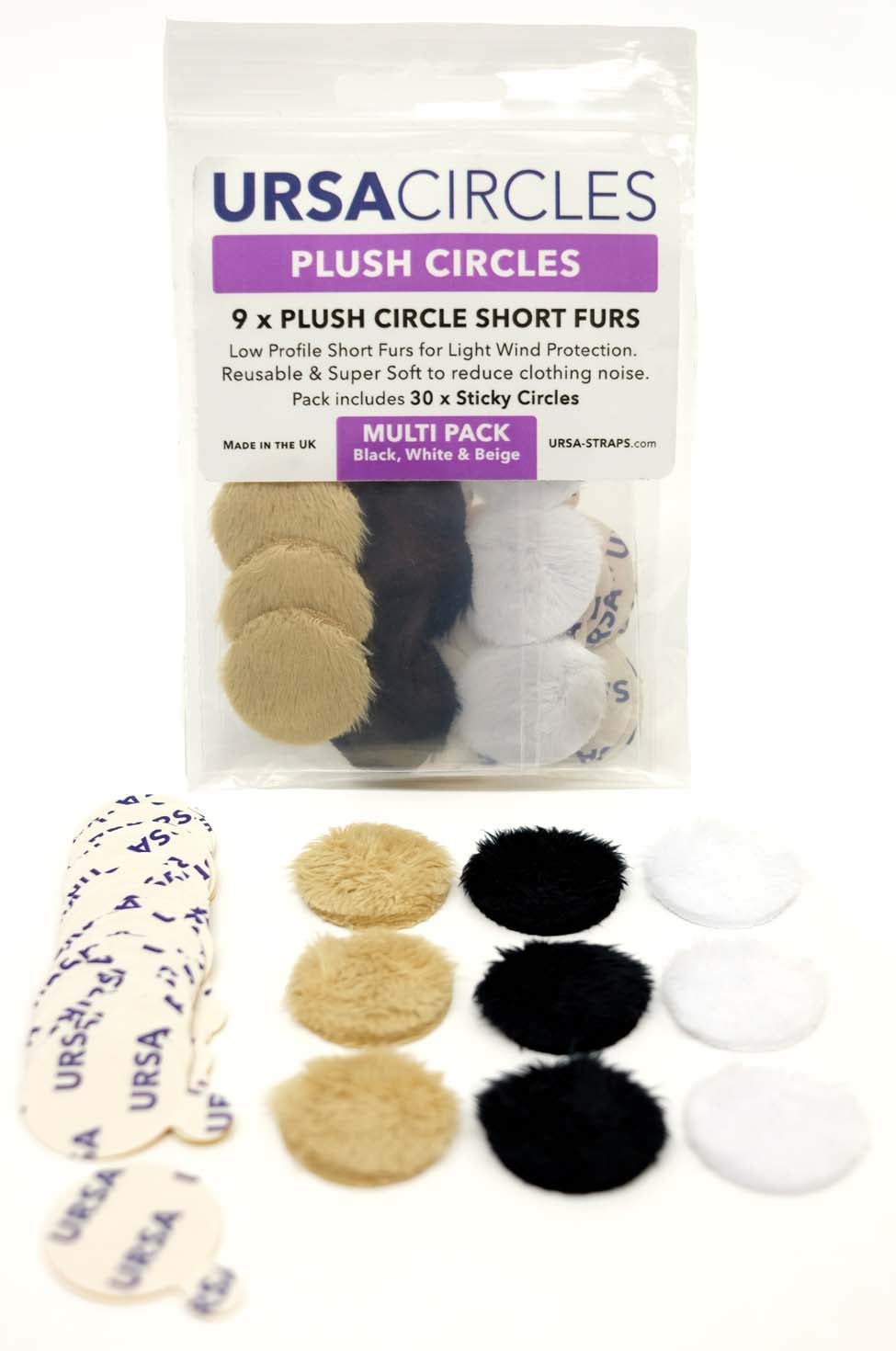 URSA STRAPS plush circles, multi-pack