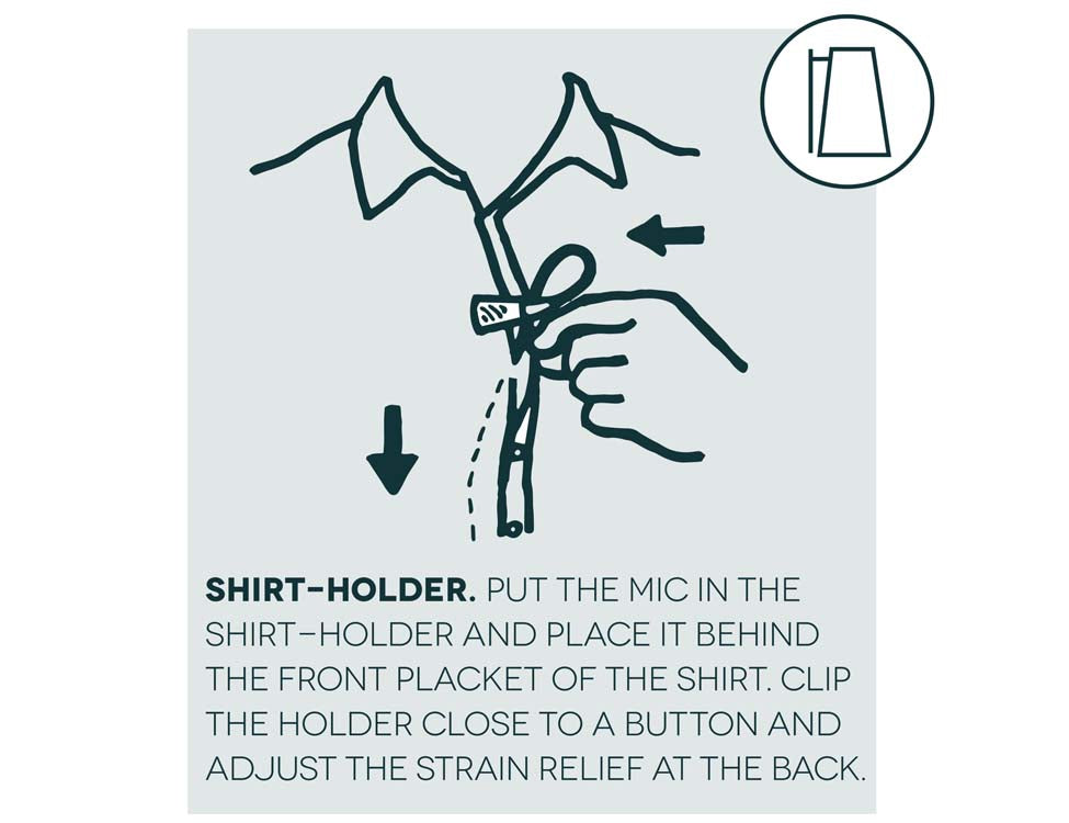 HIDE-A-MIC shirt-holder COS11, transparent