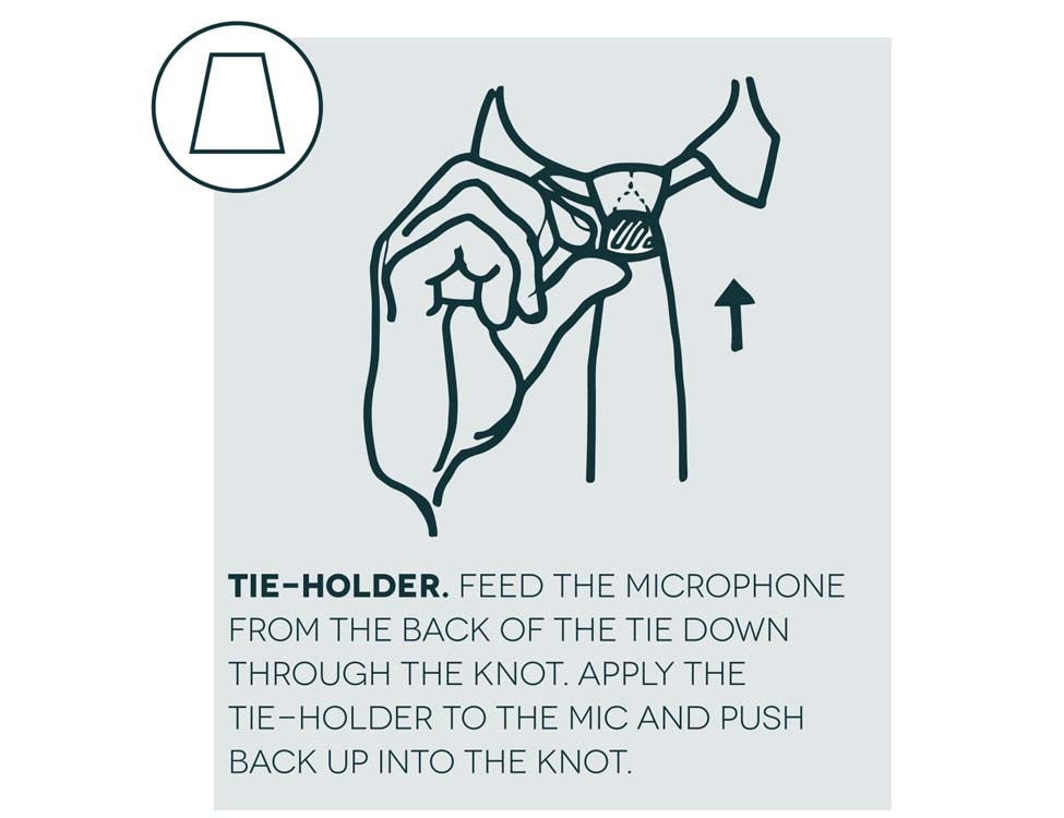 HIDE-A-MIC tie-holder COS11, white