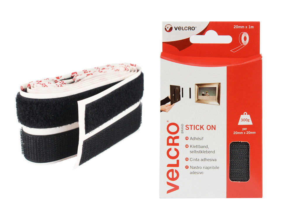VELCRO stick on tape, hook & loop, 1m